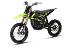 Green dirt bike with visible branding on a white background