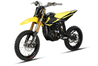 Yellow and black dirt bike on a white background