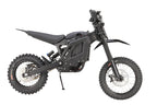 Black electric dirt bike on a white background
