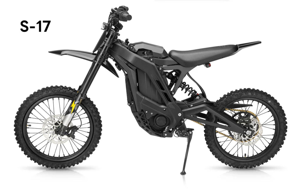 Black electric bike model S-17 on a white background