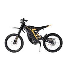 Black electric bike with orange accents on a white background