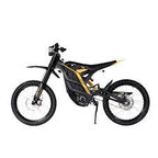 Black electric bike with orange accents on a white background