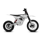 White dirt bike with black accents on a white background