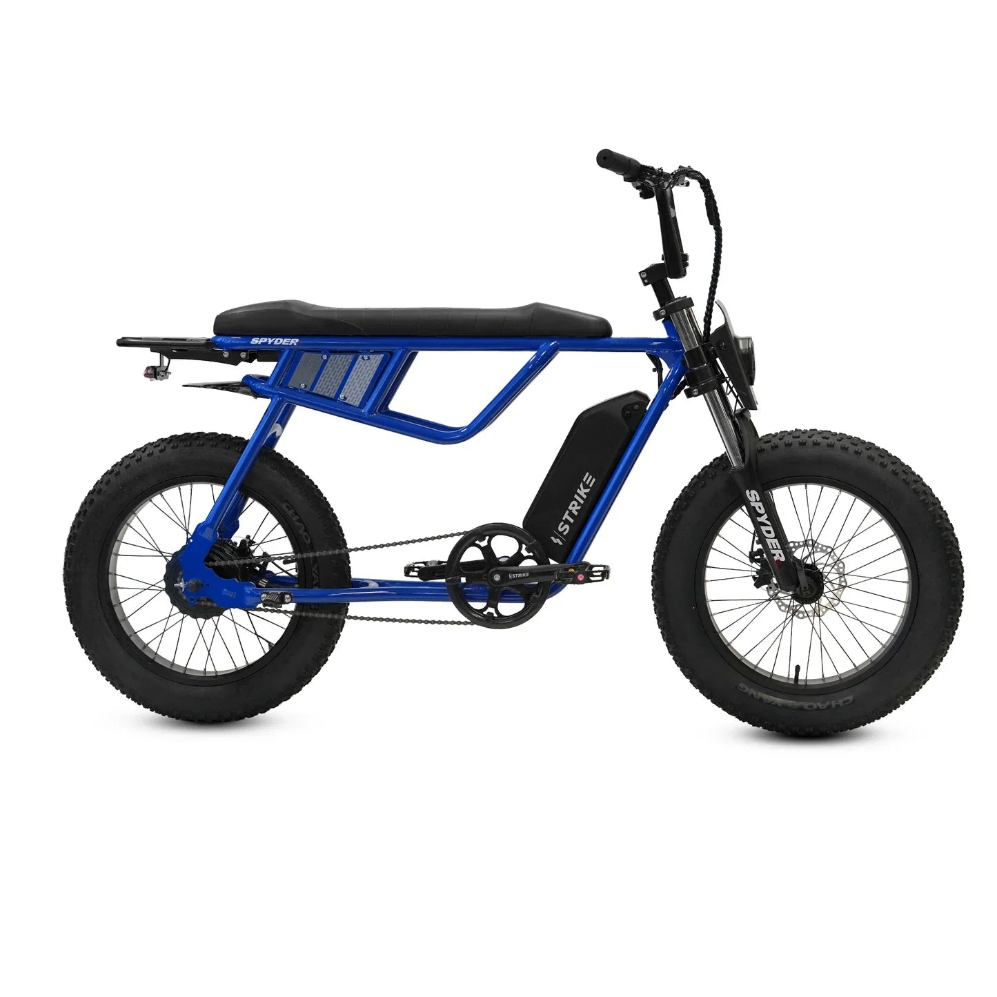 Blue Revride electric bike on a white background